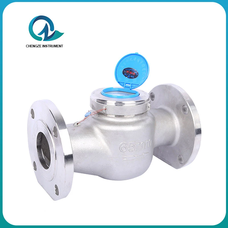 Meteran Air Mekanis Baja Tahan Karat-berdiameter besar